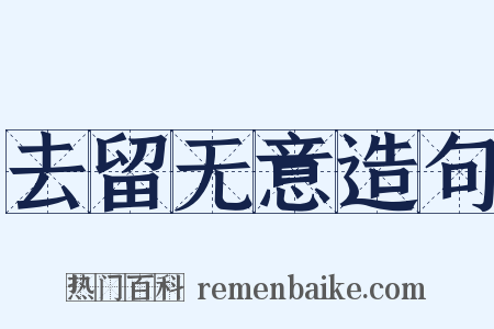 去留无意造句是什么意思的图片